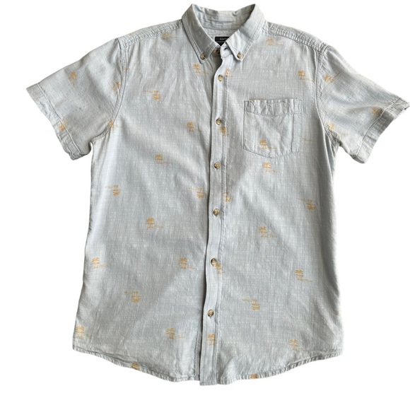PrAna Mens 100% Organic Cotton Slim Fit Short Sleeve Button Down Shirts Size M - Picture 1 of 10